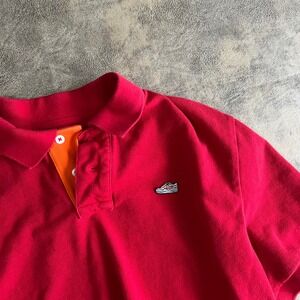 Nike Polo Shirt Mens L Red Air Max Sneaker Patch Short Sleeve Pique